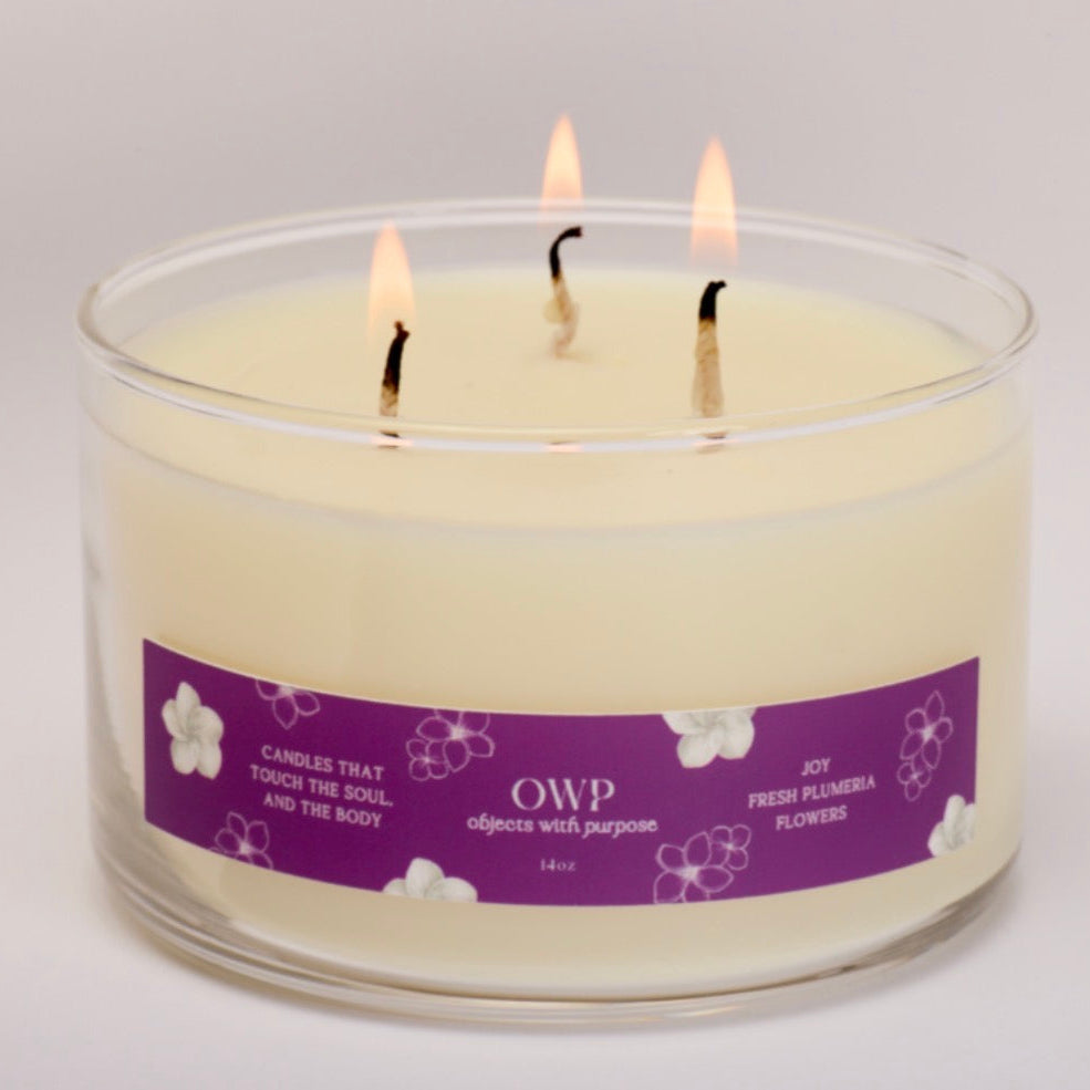 3 Wick Candle Joy, Plumeria